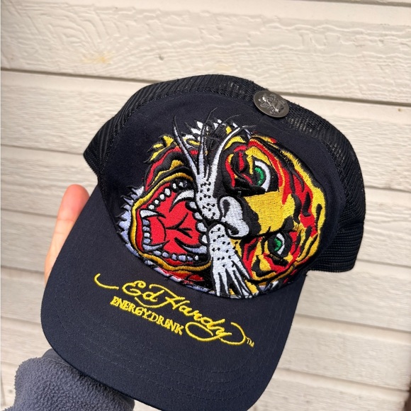 ED HARDY energy drink tiger lion hat embroided snapback - Picture 2 of 6